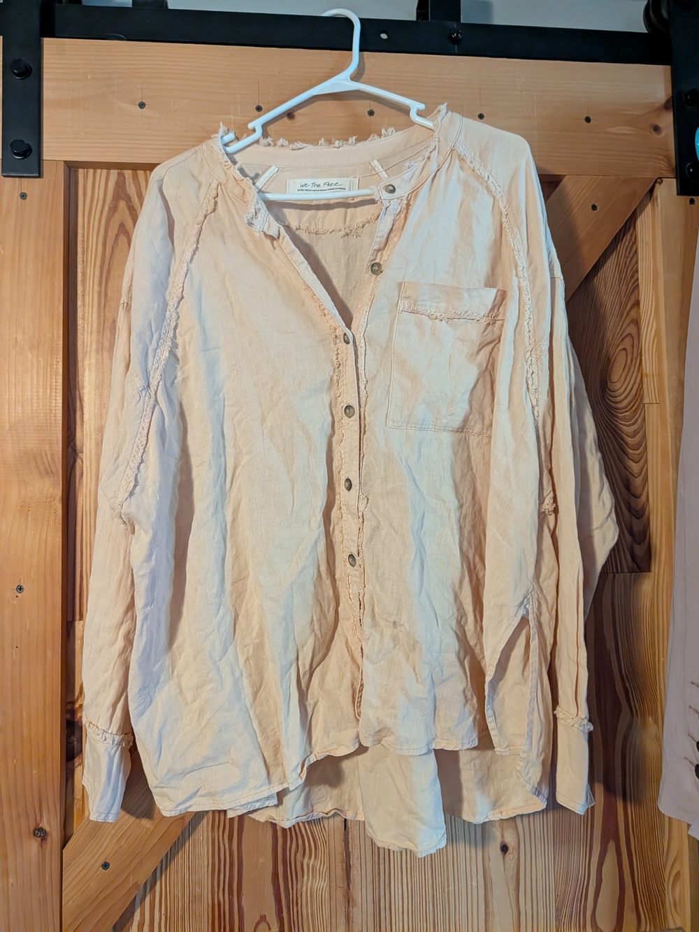 We The Free Light Pink Women's Button-Front Casual Shirt